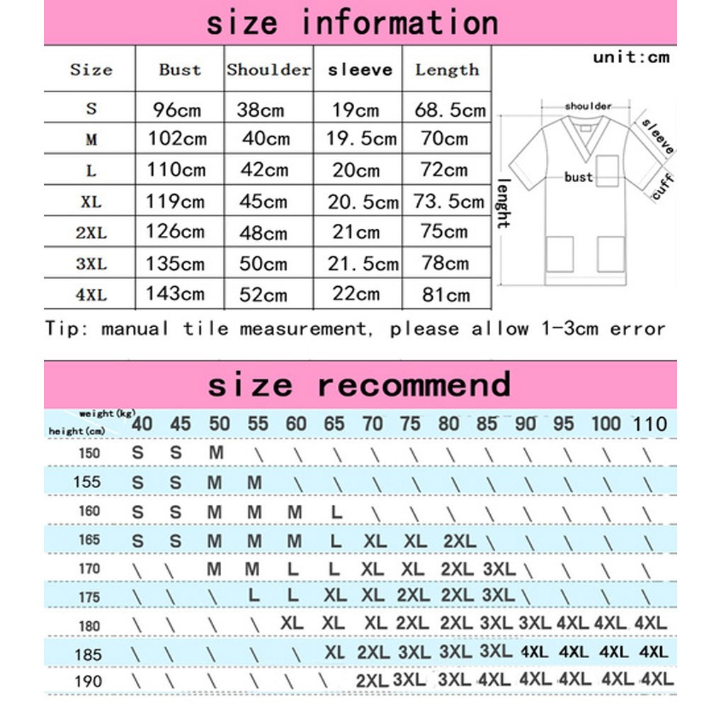 Medical Uniform V-Neck Printing Tops/Pants 4