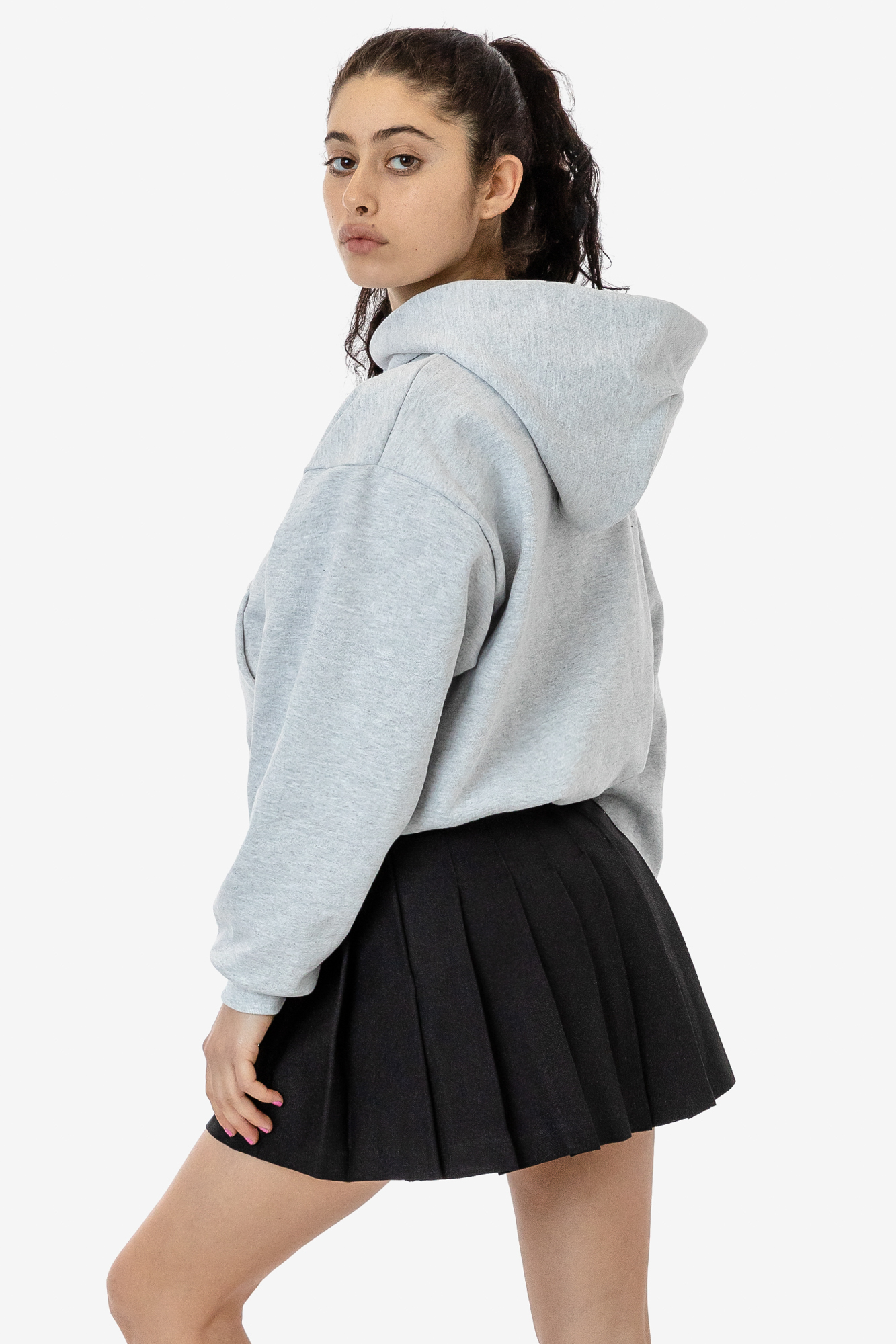 WOMEN'S 14 OZ HEAVY FLEECE CROPPED HOODIE 2