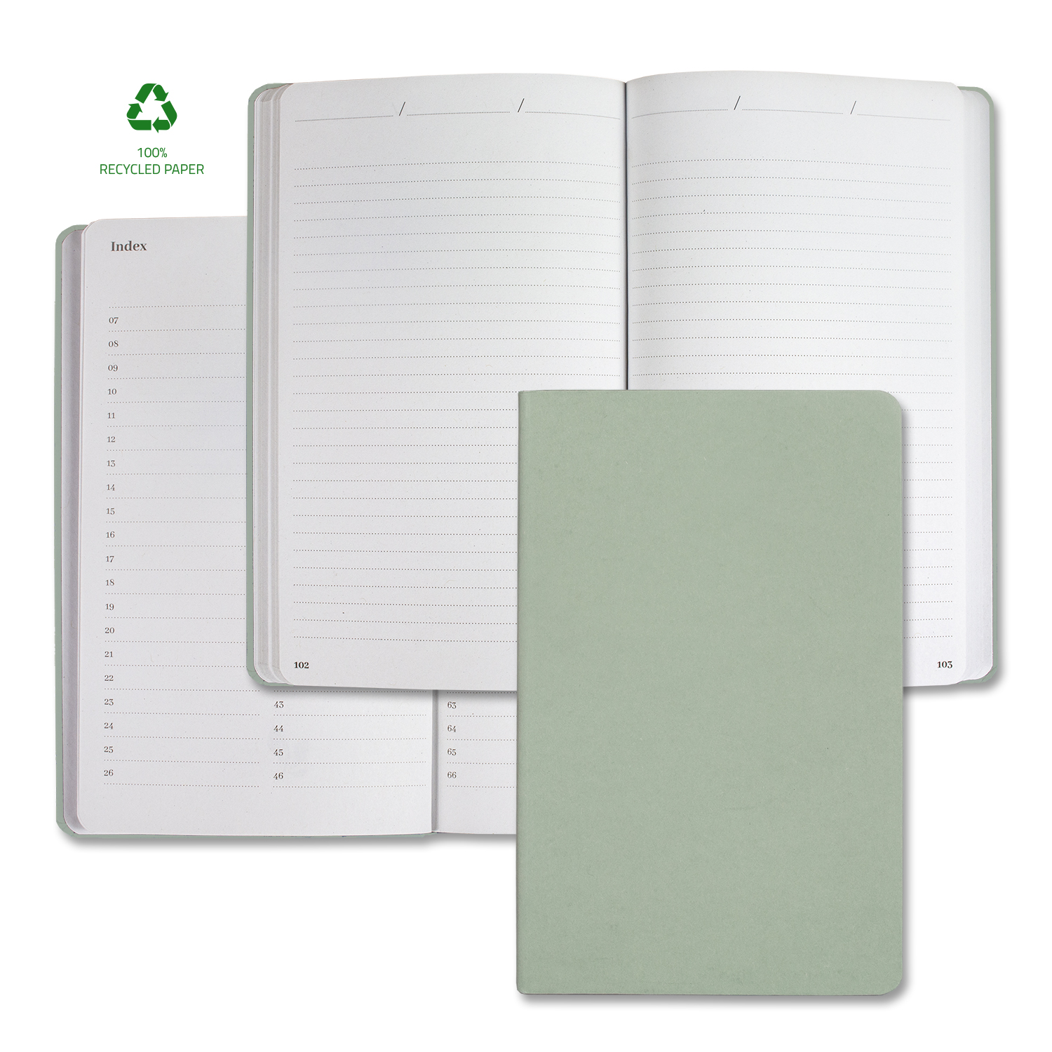 Castelli Samoa ECO Indexed Recycled White Page Journal 3