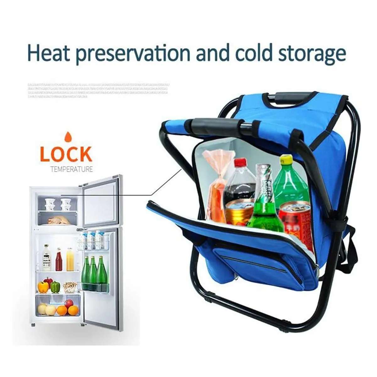 Folding Portable Camping Chair With Cooler Insulated Bag 4