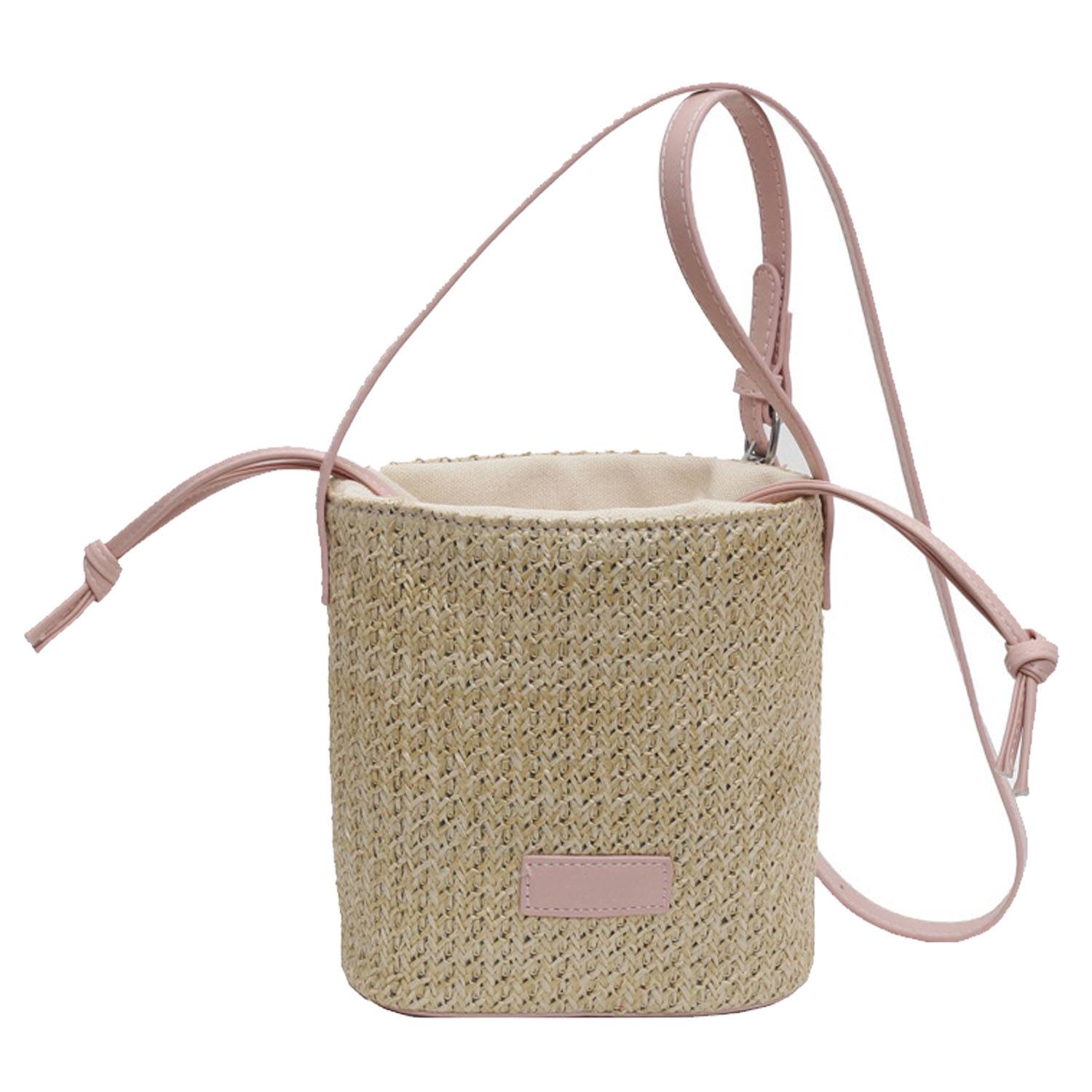 Straw Tote Bag W/ Leather Straps, custom tote bag with logo imprint 5
