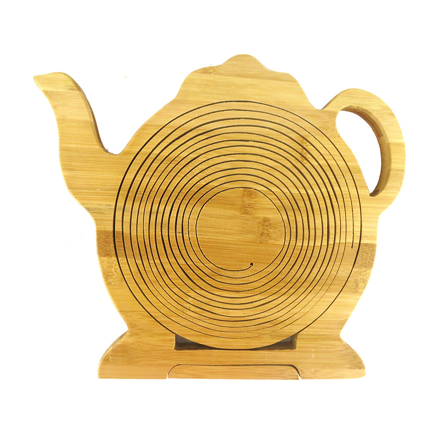 Foldable Bamboo Teapot-Shaped Apple Fruit Basket 2