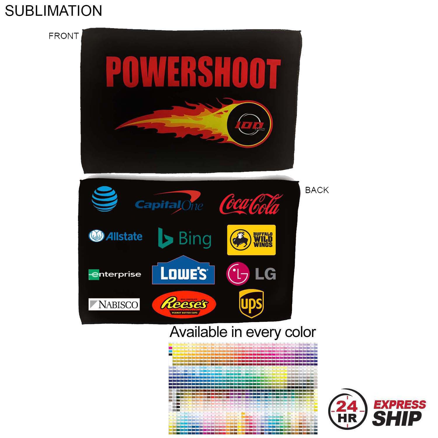 24 Hr Express Ship - Microfiber Moisture Wicking, Cooling, Sports Suede 2- Sided Towel, 12x18 2