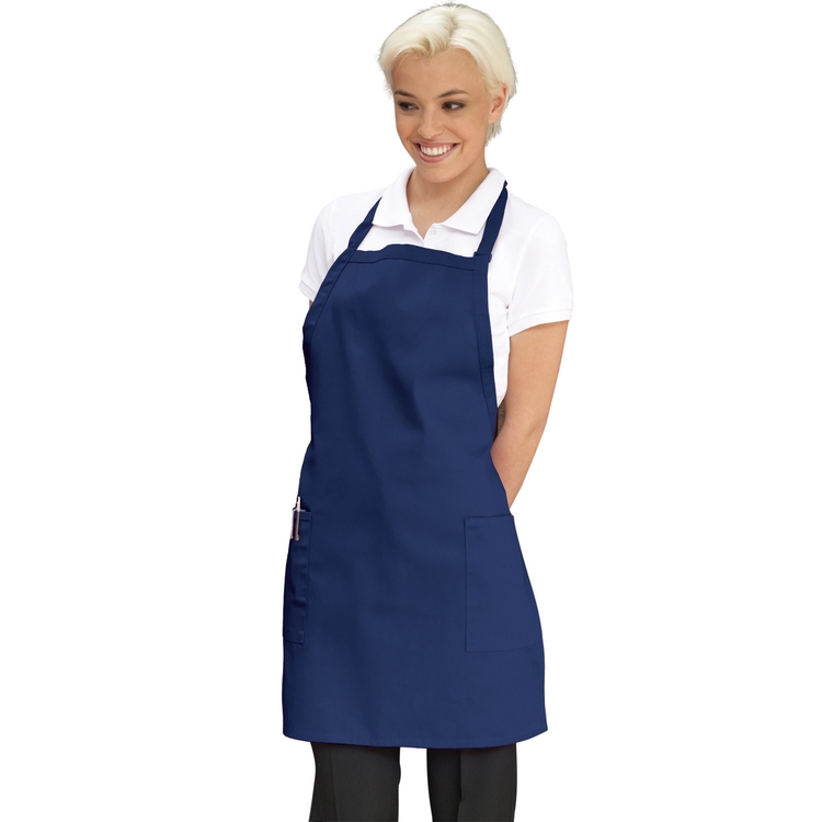 Navy Deluxe Long Bib Apron 2