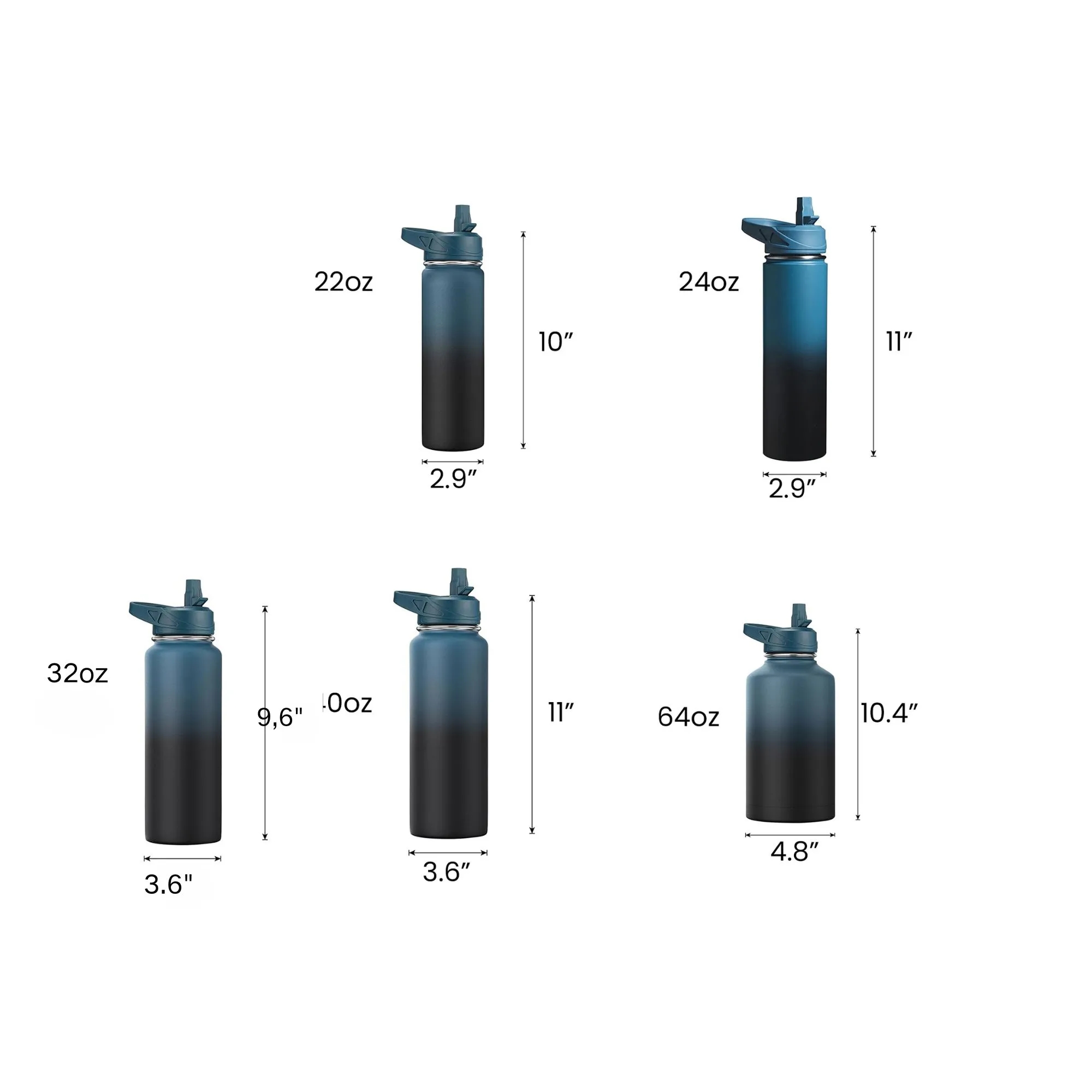 32 OZ Insulated Water Bottle with Straw, custom water bottle with logo imprint 7