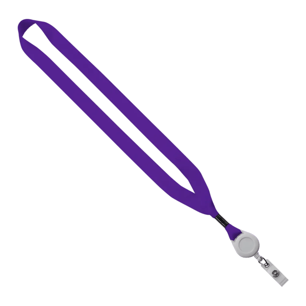 3/4" Polyester Lanyard with Metal Crimp & Retractable Badge Reel 301