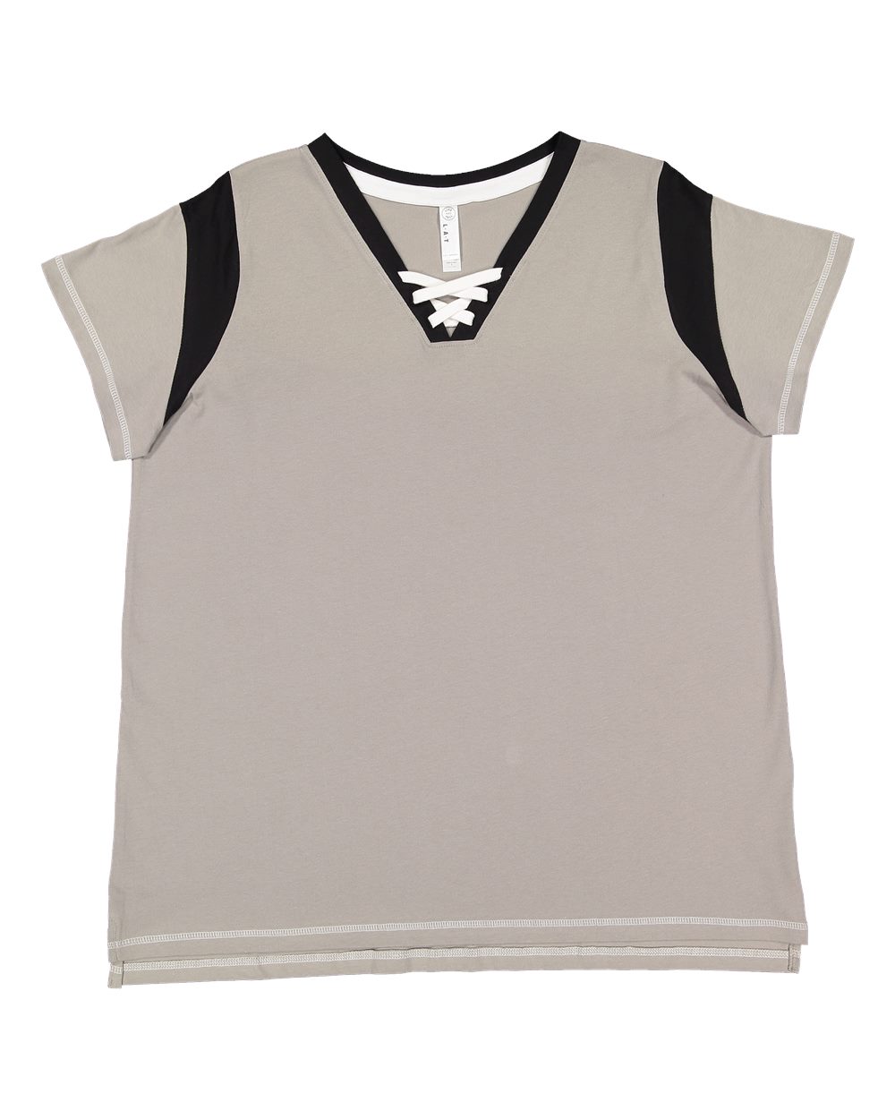 Women's Curvy Lace Up Fine Jersey Tee - 3833 4