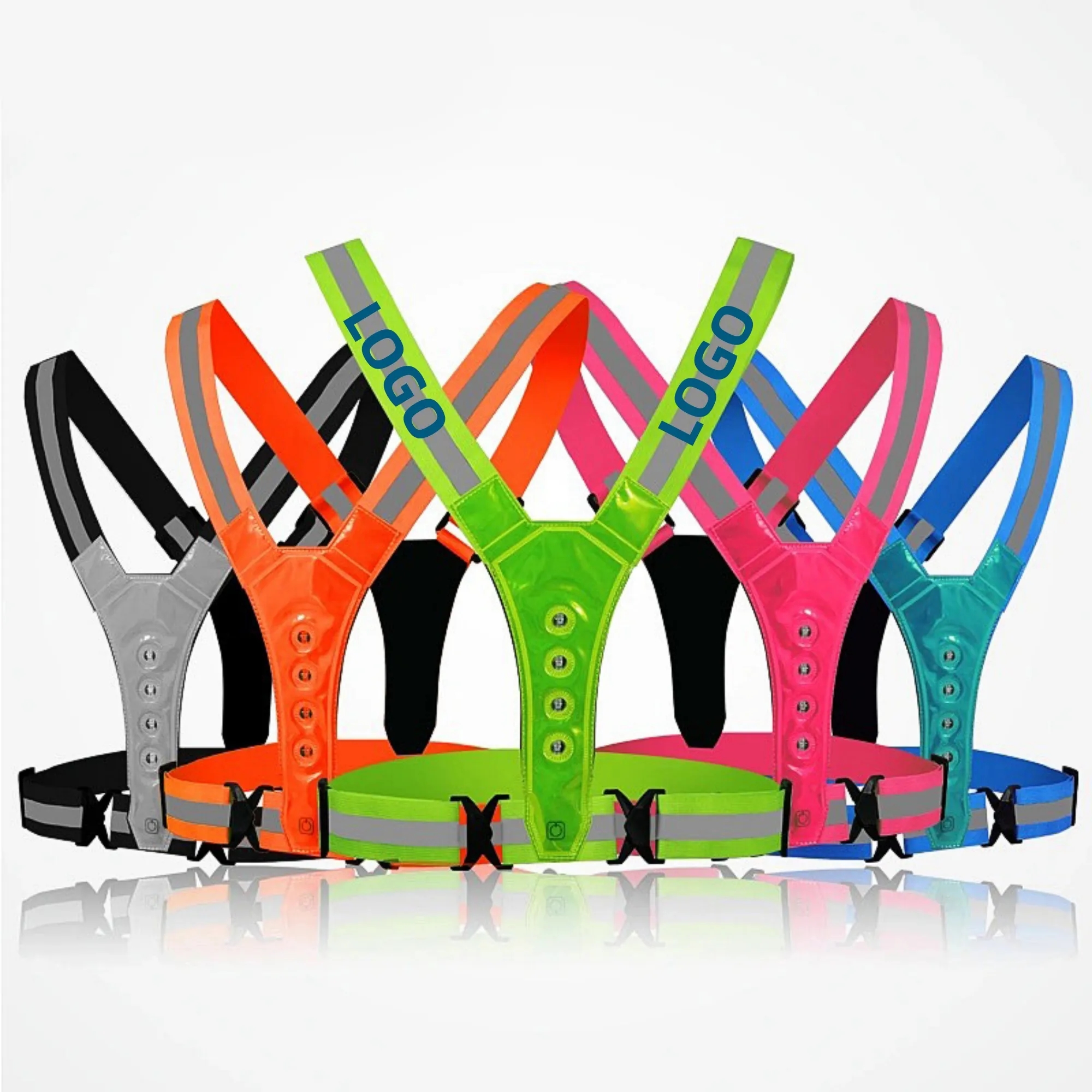 LED Reflective Running Vest USB 1