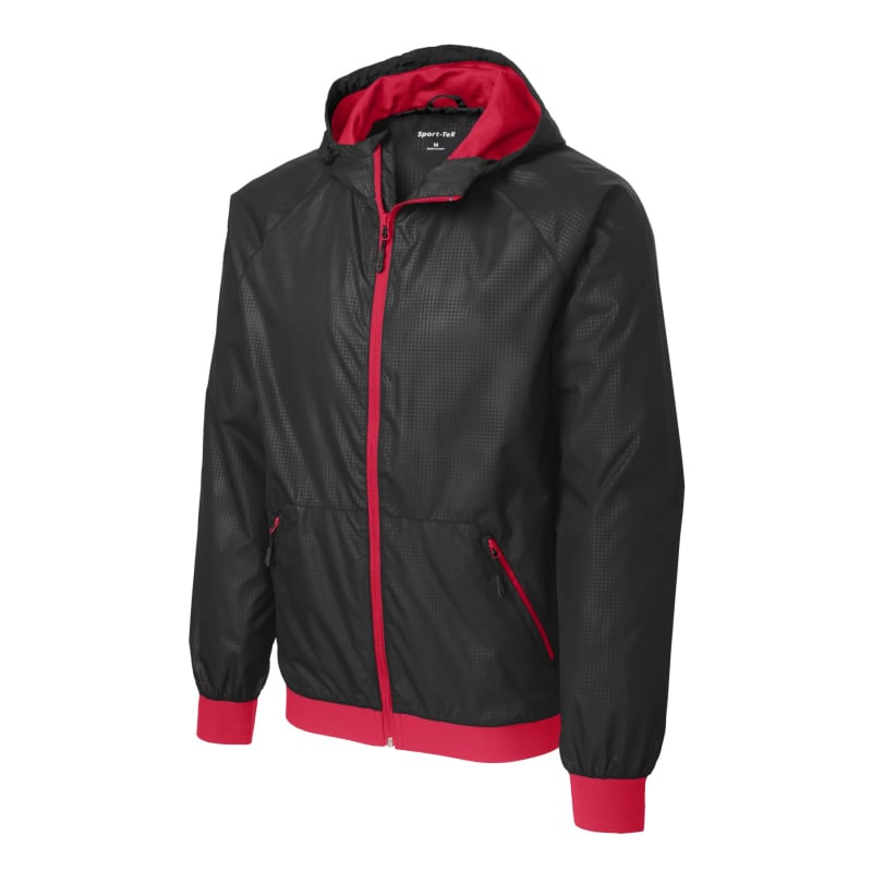 Sport-Tek Embossed Hooded Wind Jacket. 26