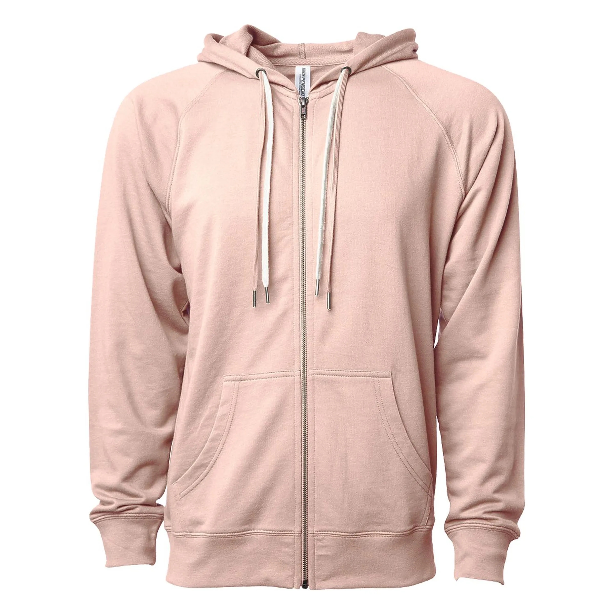 Unisex Lightweight Loopback Terry Zip Hood 28