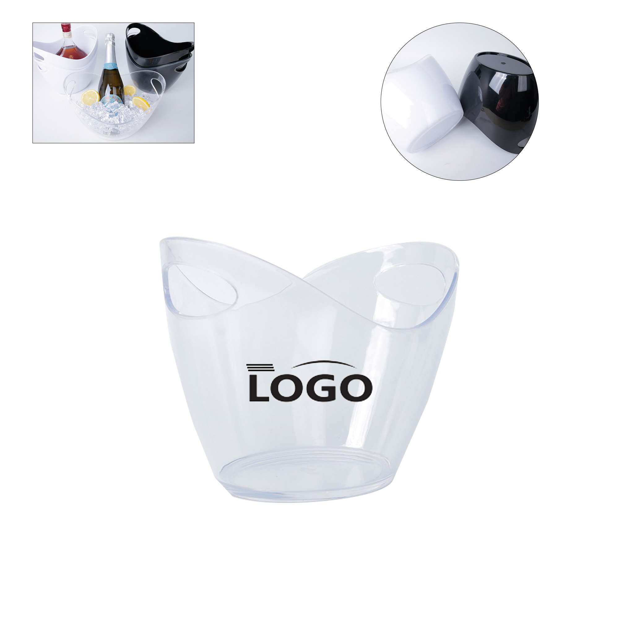 4L Clear Plastic Ice Bucket For Beer 2