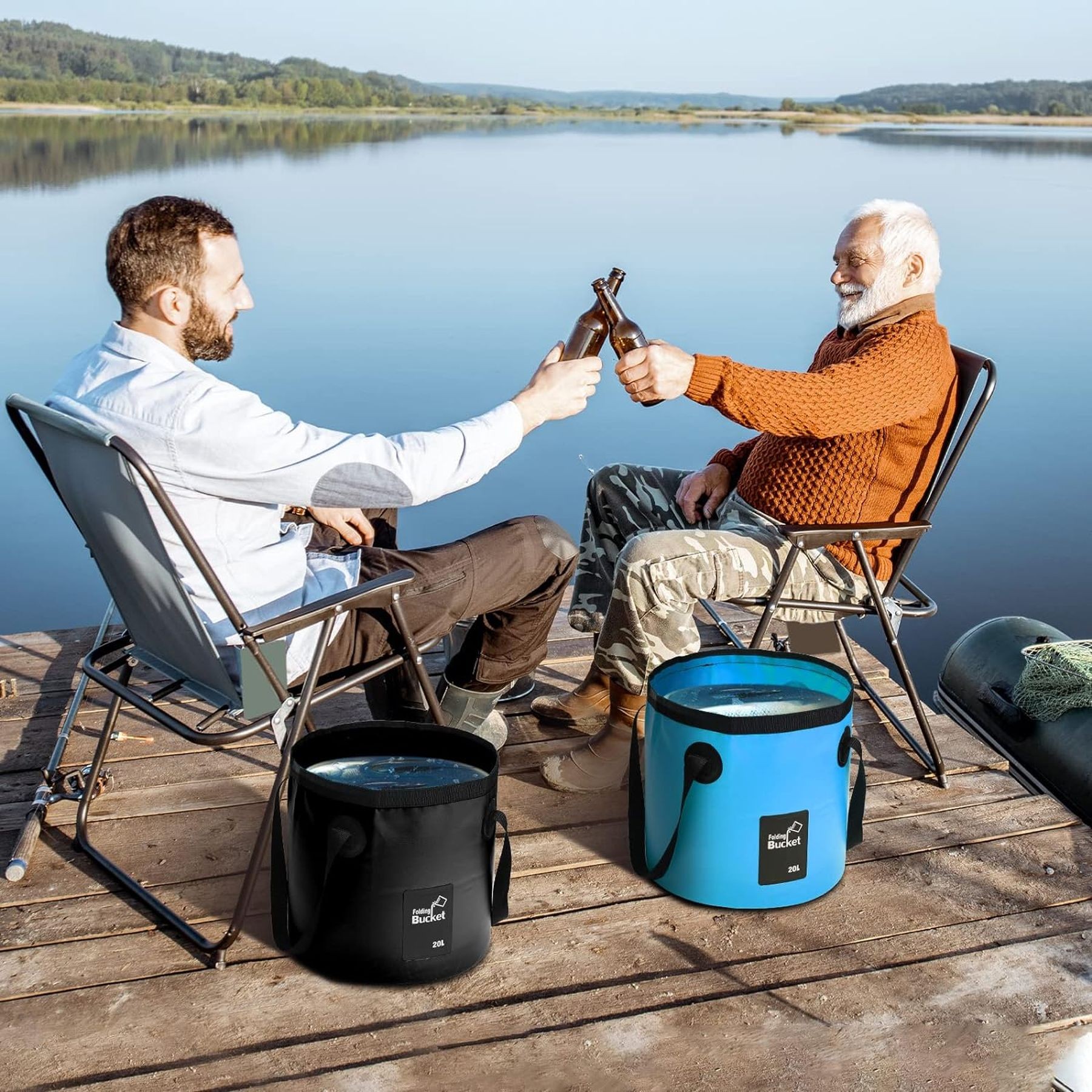 5 Gallon Collapsible Bucket With Handle Water Container 22