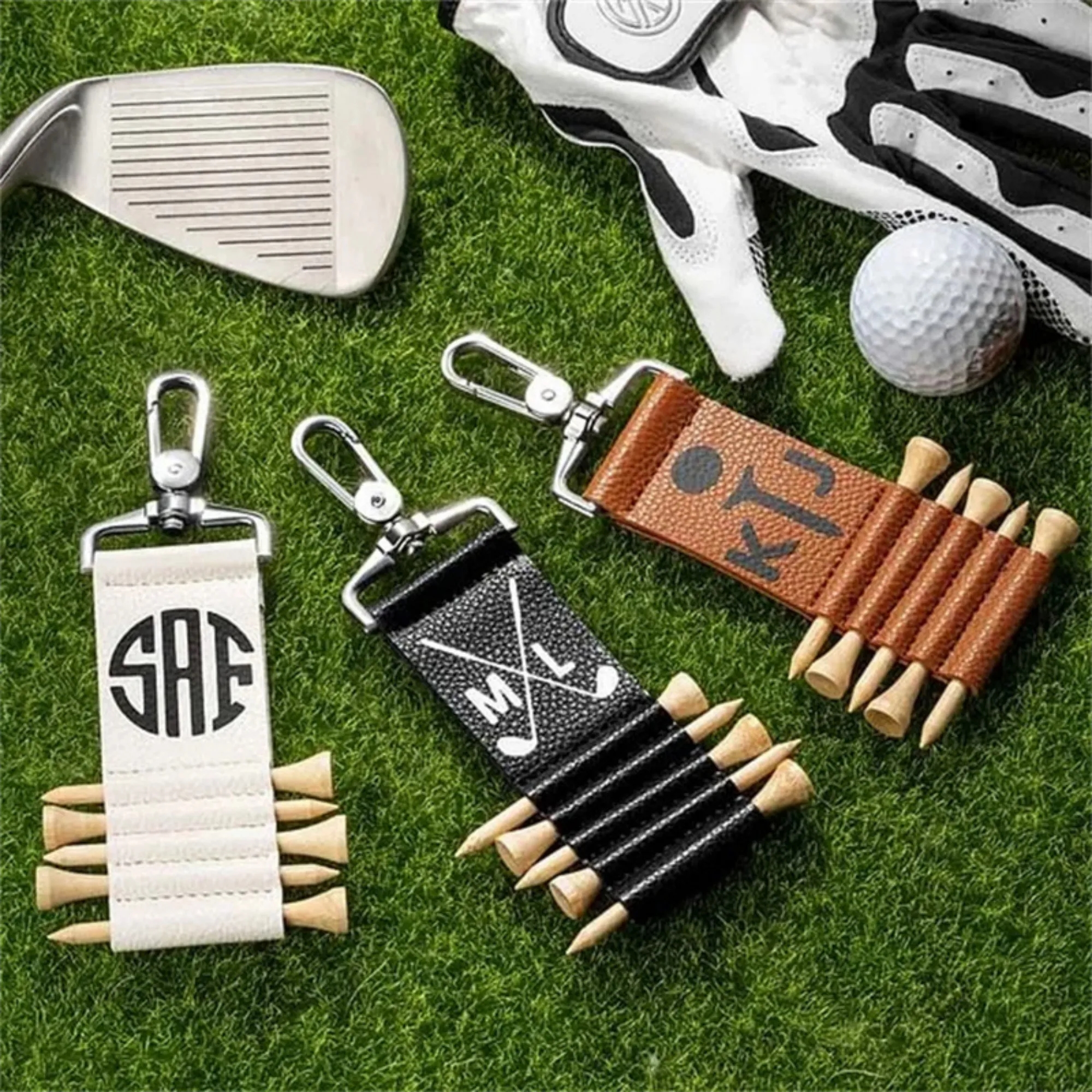 Personalized Leather Golf Tee Holder 12