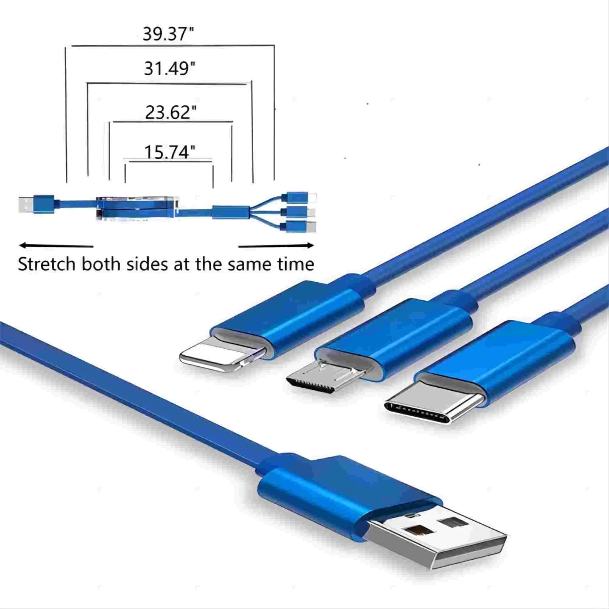 Retractable 3 in 1 USB Charging Cable 2