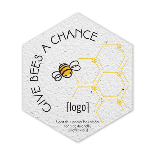 Seed Paper Coaster 3.35x3.9" hexagon 4