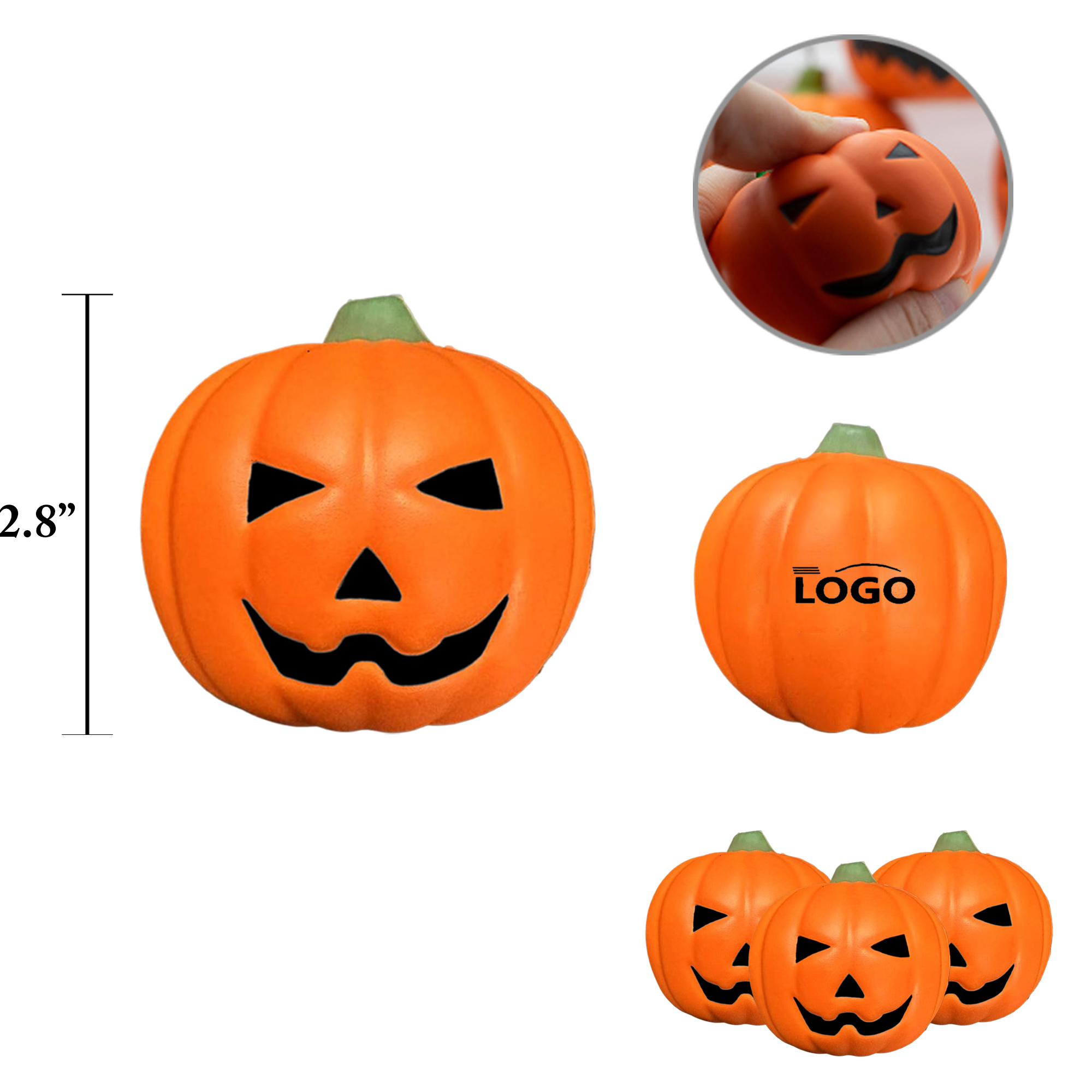 MOQ100 PU Pumpkin Stress Balls 3