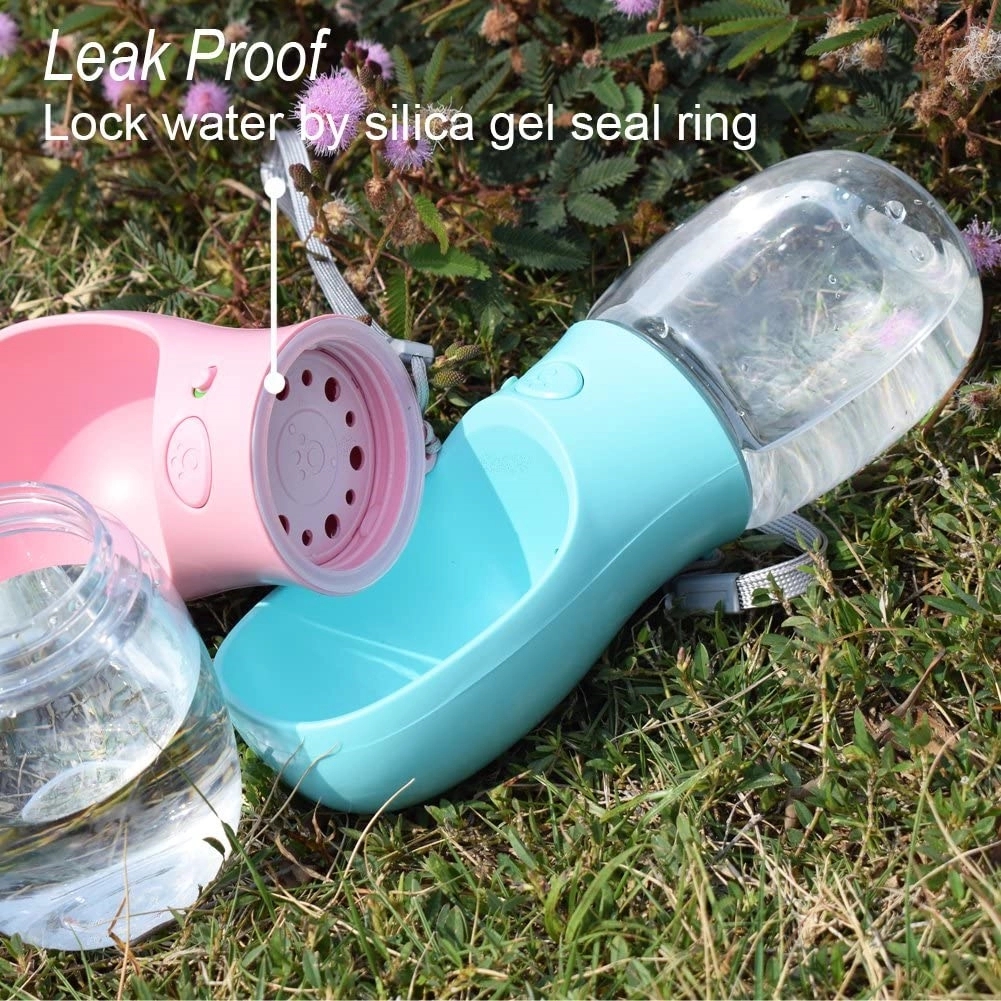 Leak Proof Portable Dog Water Bottle With Drinking Feeder 4