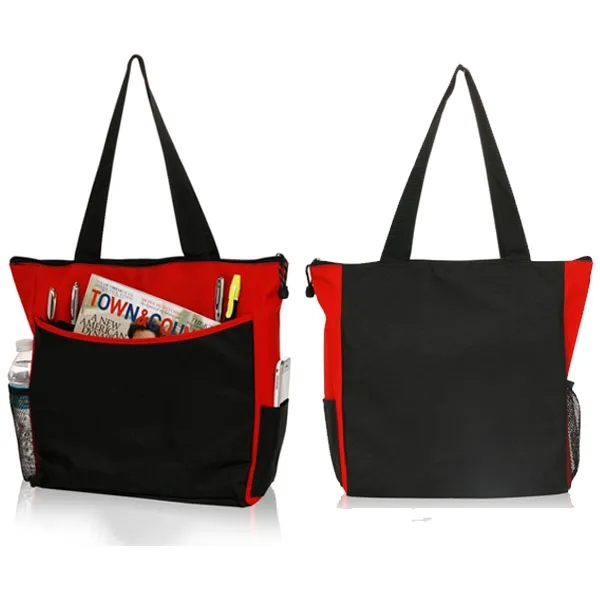 Promotional 600D Polyester Zippered Tradeshow Tote Bag 8