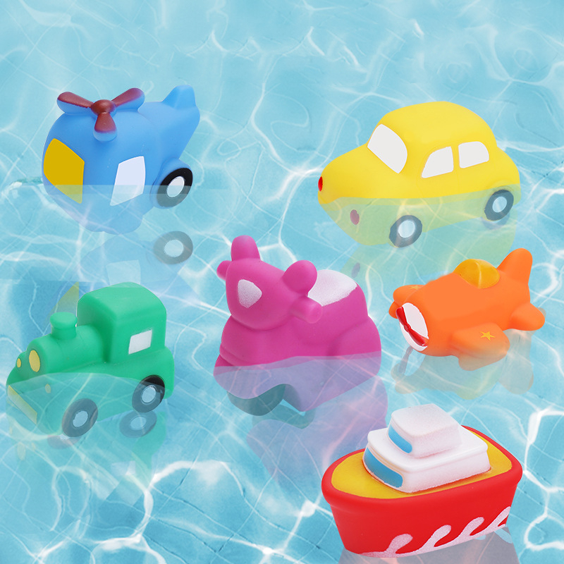 Silicone Sound Soft Vehicle Models Bathtub Toys 2