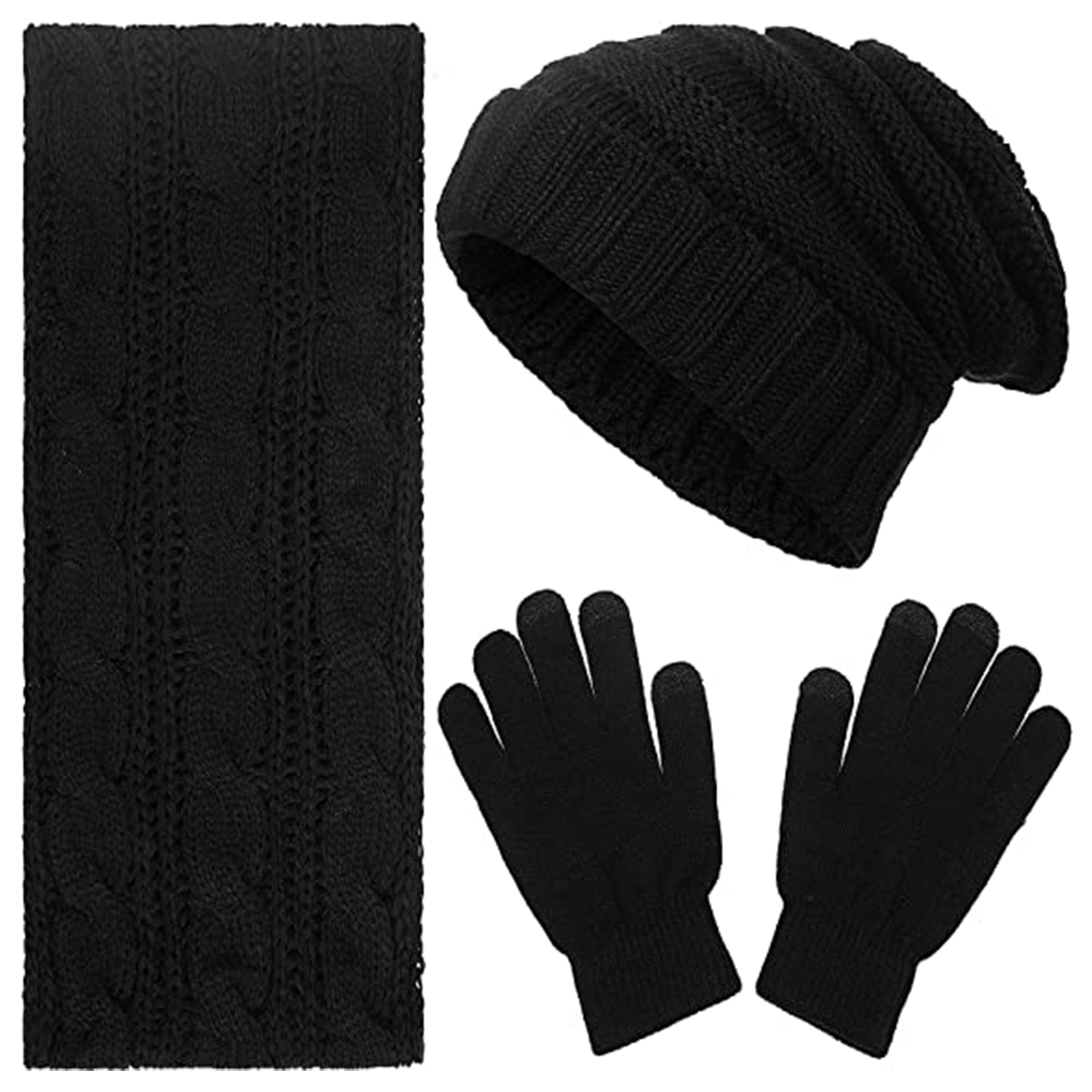 Patch Knit Beanie Set 2