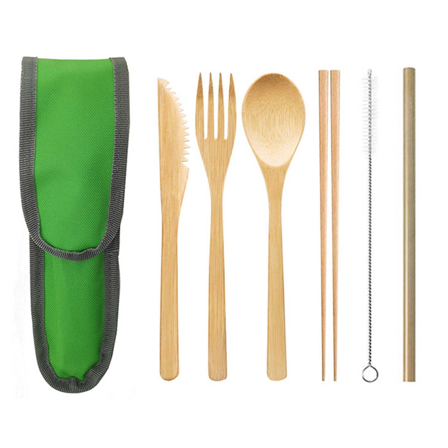 6 Pcs Bamboo Cutlery Set 4