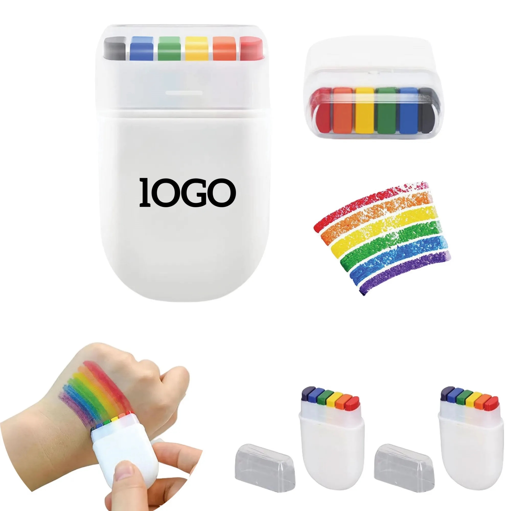 6 Color Rainbow World Cup Face Painting