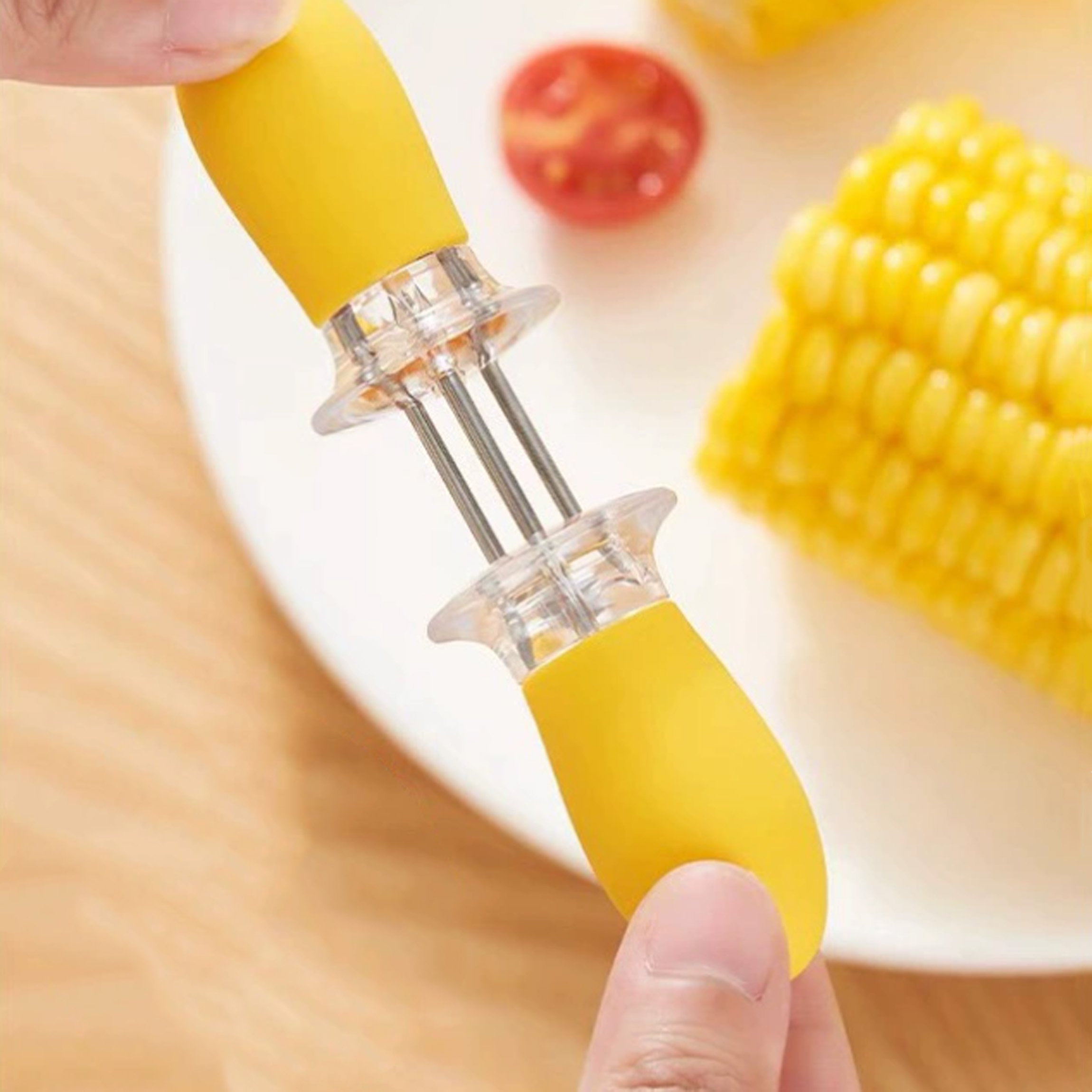 Stainless Steel Corn Cob Holders with Silicone Handle 4