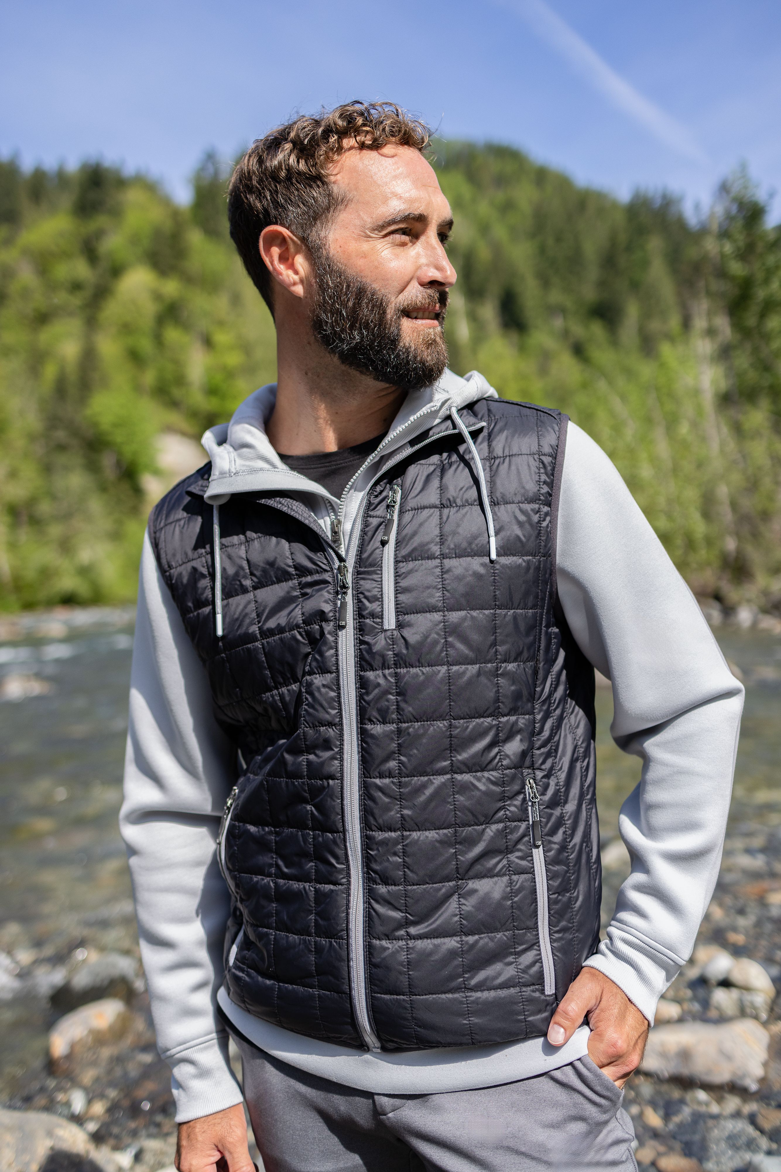 Cutter & Buck Rainier Recycled Insulated Puffer Mens Big & Tall Full Zip Vest Big & Tall 61