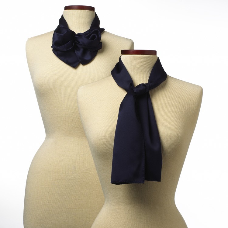Navy Blue Silk 10" x 54" Scarf 2