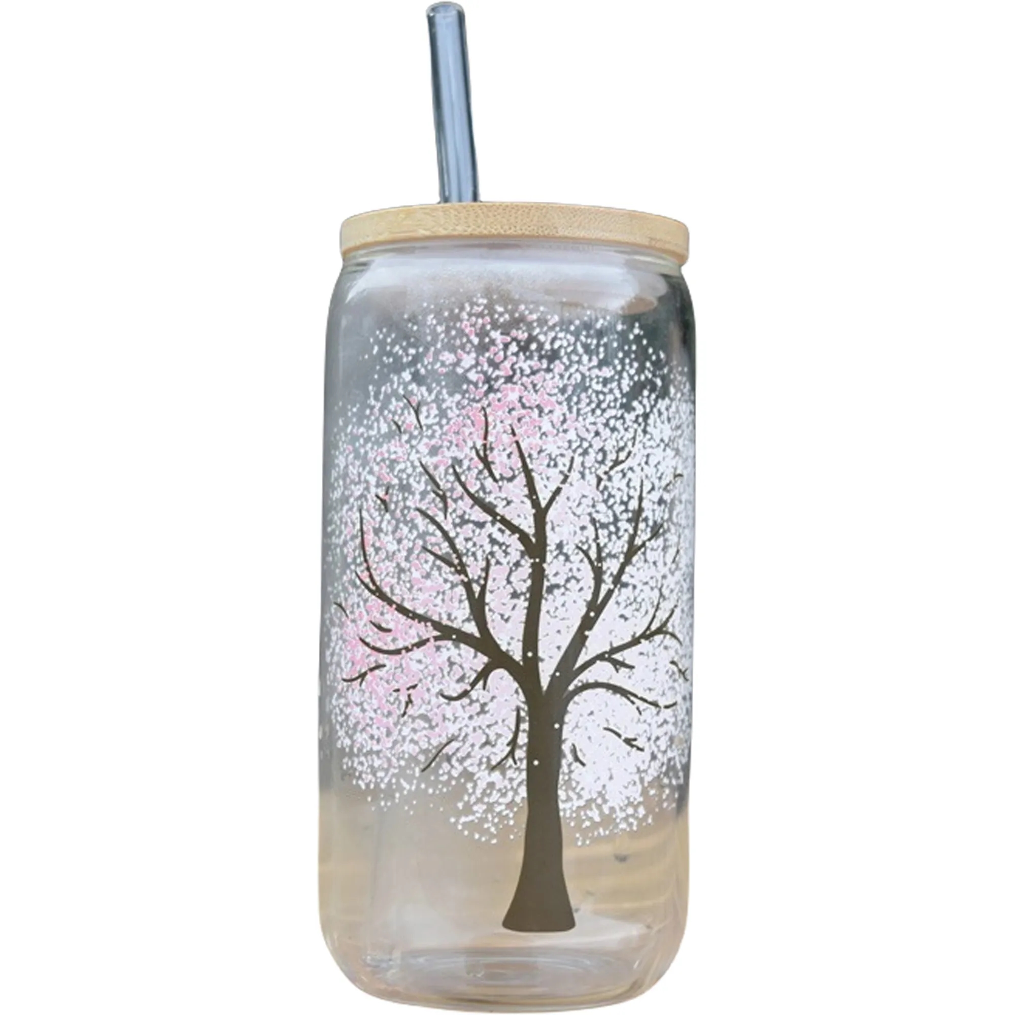 16oz Glass Cups With Lids And Straws MOQ 30PCS 4