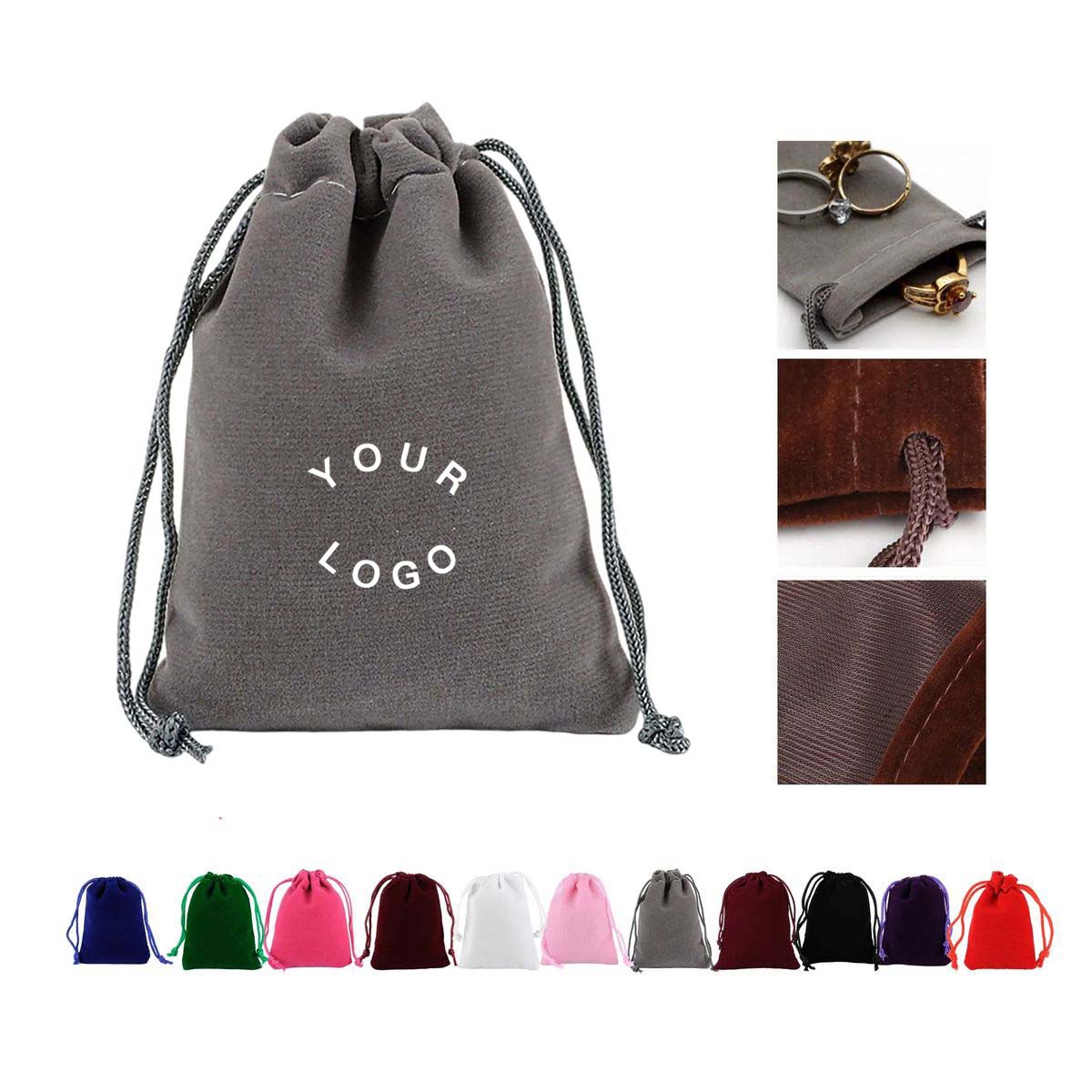 Velvety Flocking Jewelry Pouch Lightweight 3