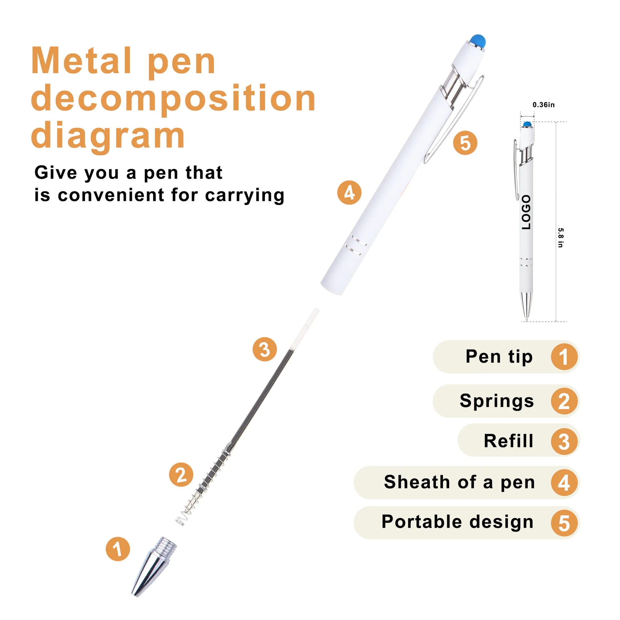 Press The Ballpoint Pen With Logo For Study,Sustainable 2