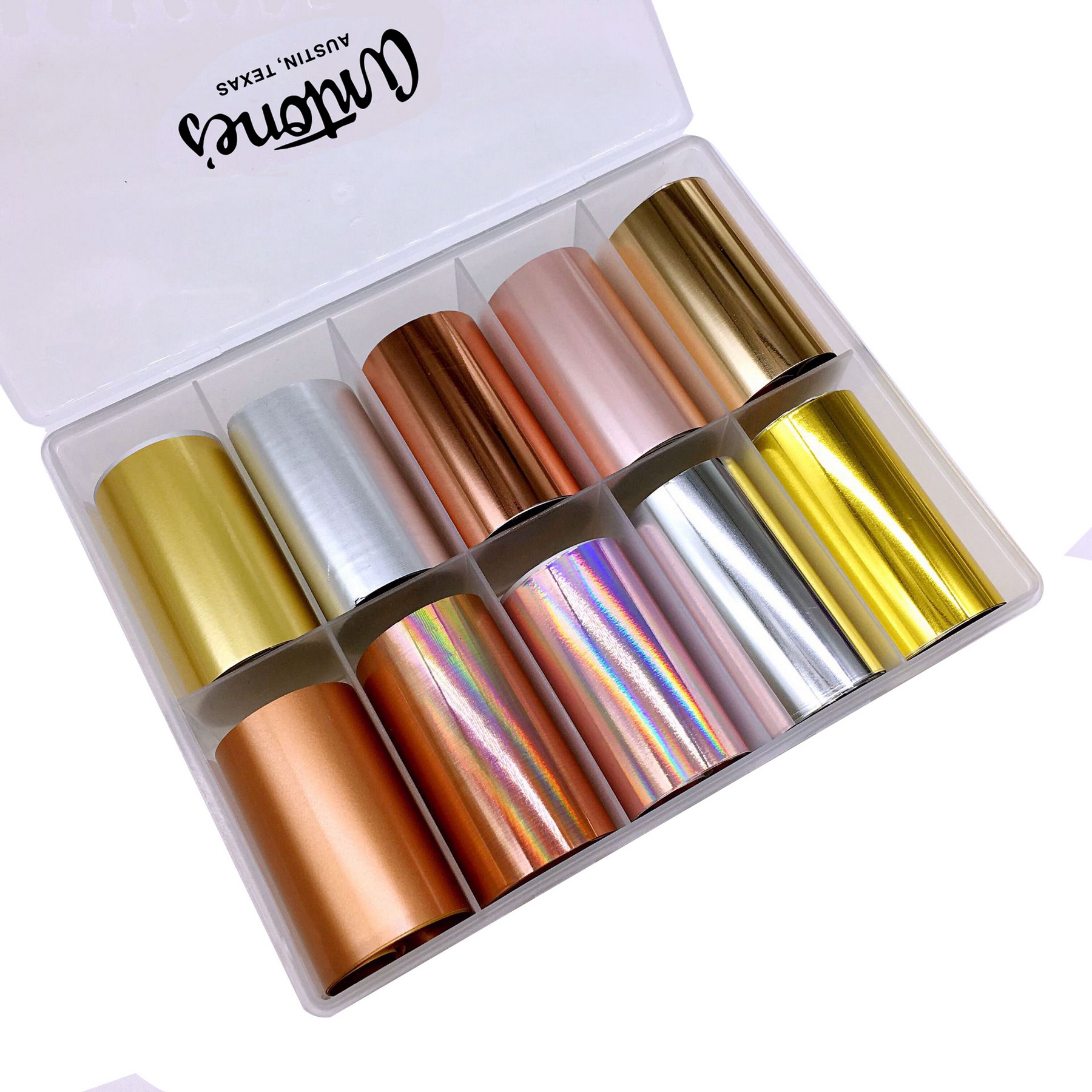 Nail Art Foil Transfer Stickers Set (10 rolls) 2