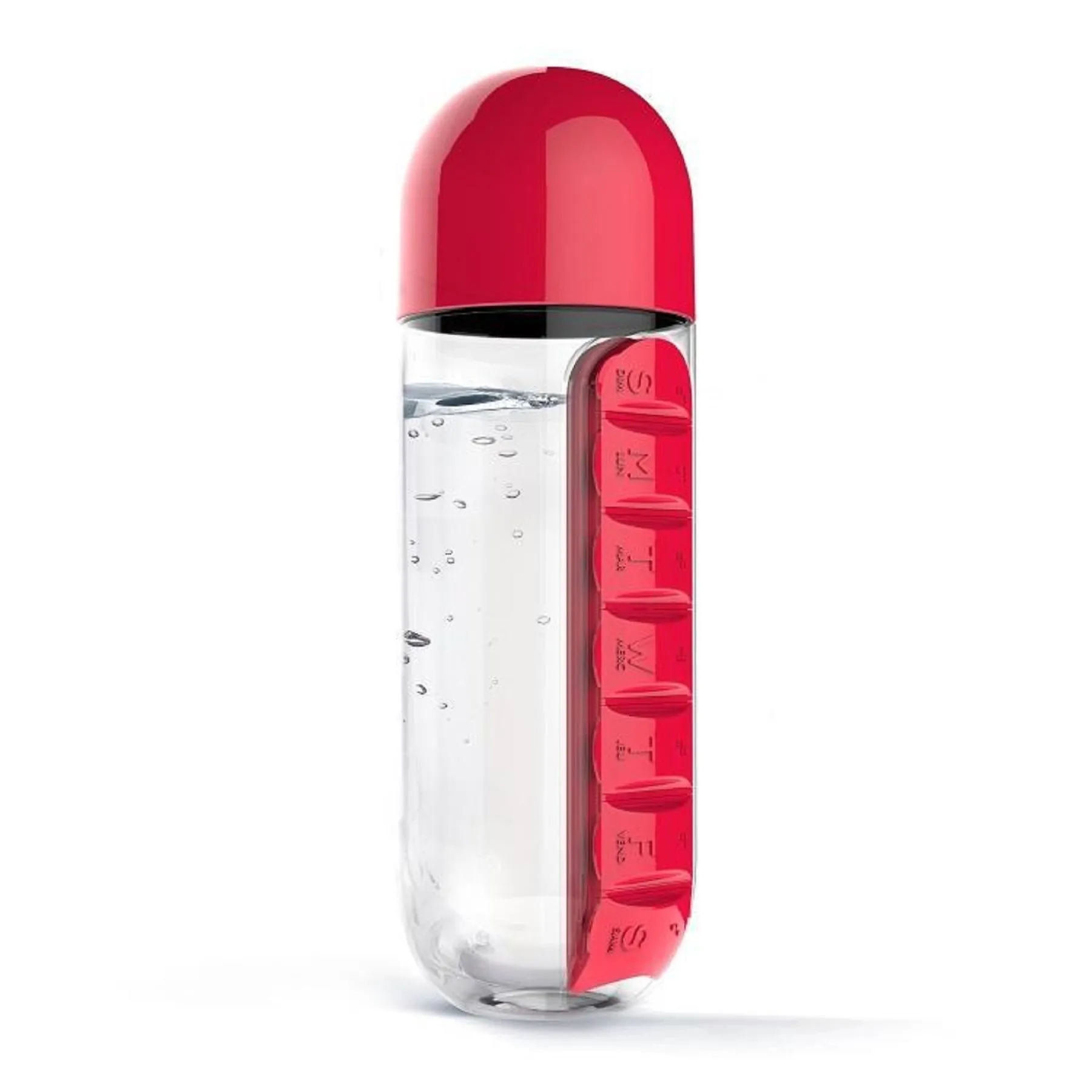 20 OZ Water Bottle with 7 Compartments Pill Box 13
