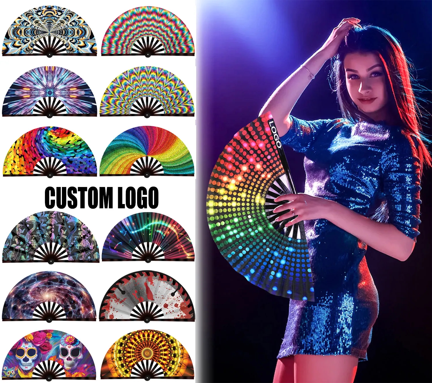 Satin Folding Dance Hand Fan 6