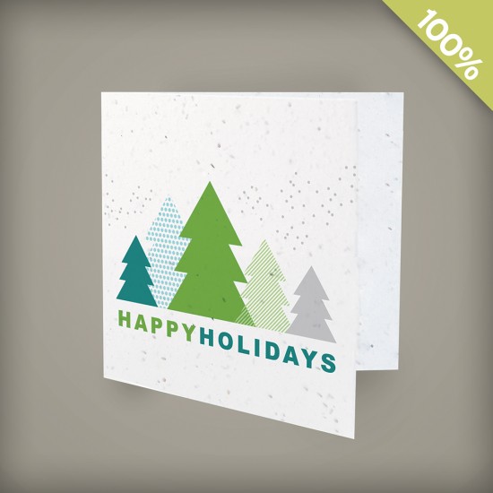 Modern Trees Square Business Holiday Cards 2