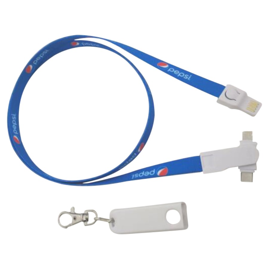 3-in-1 Lanyard Charging Cable Supports Full Color Printing And Most Cell Phones 6