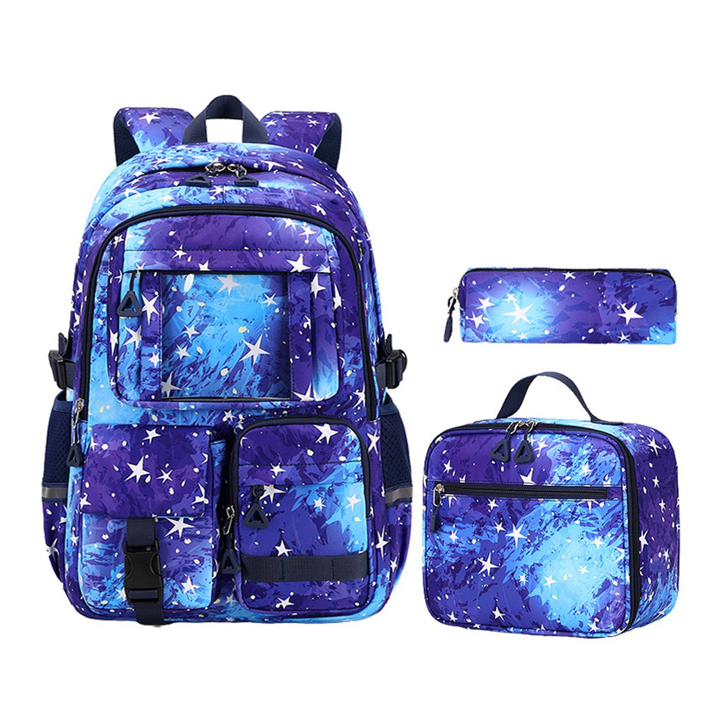 3Pcs Kids Waterproof Oxford Backpack w/Lunch Bag Pencil Case 8