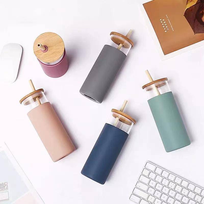 Bamboo Glass Cup With Silicone Cover 9