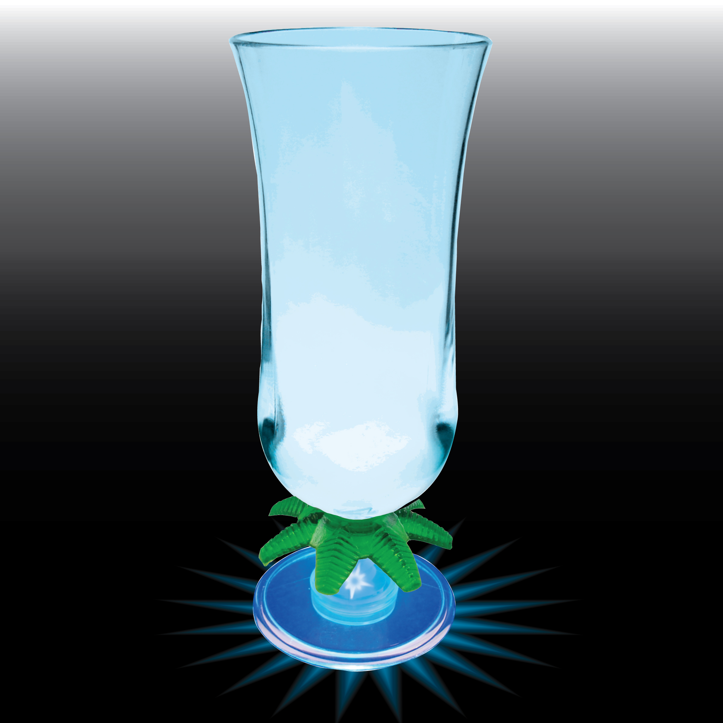 15oz Light Up Plastic Palm Tree Stem Hurricane Glass