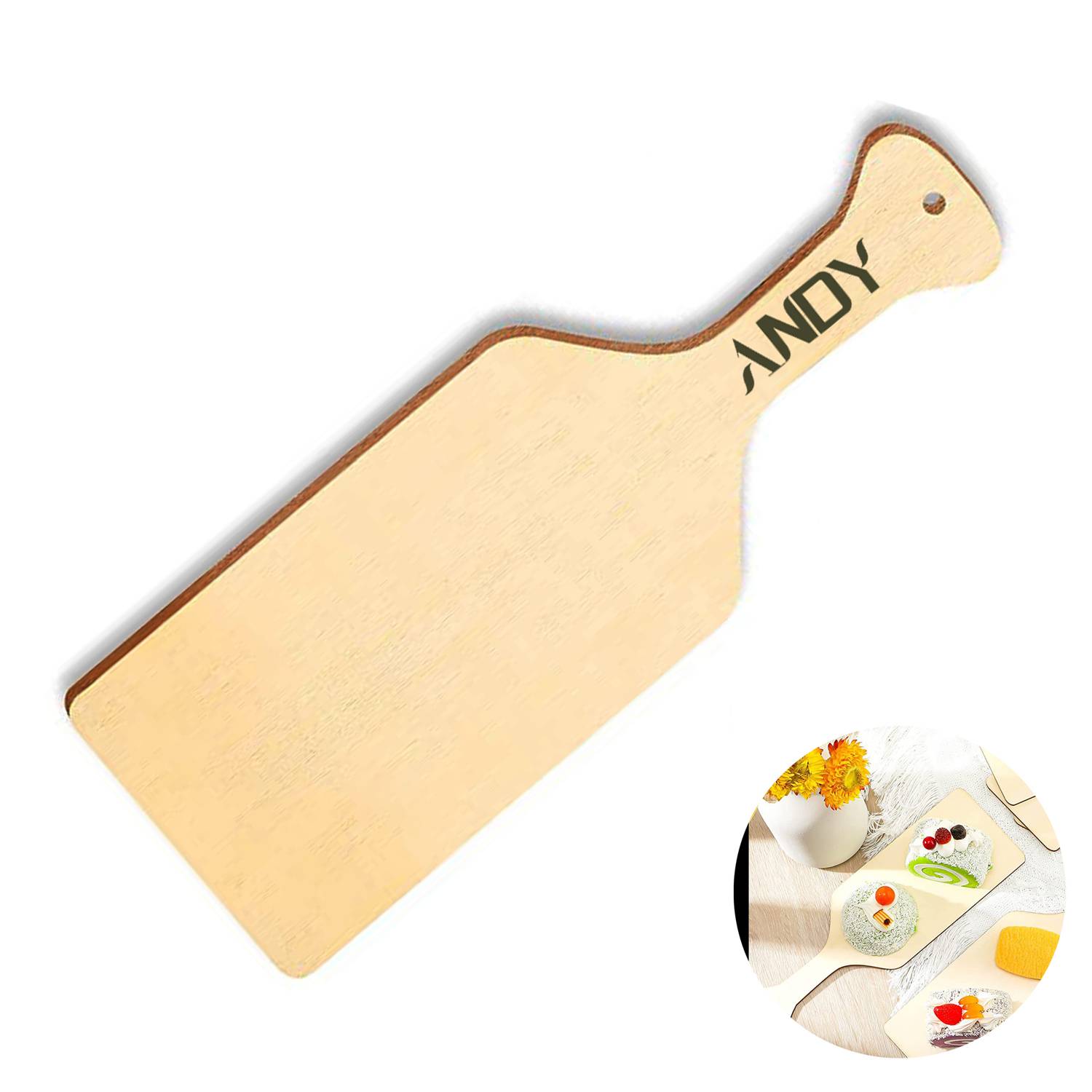 Camping Kitchen Mini Wooden Cutting Board with Handle 1