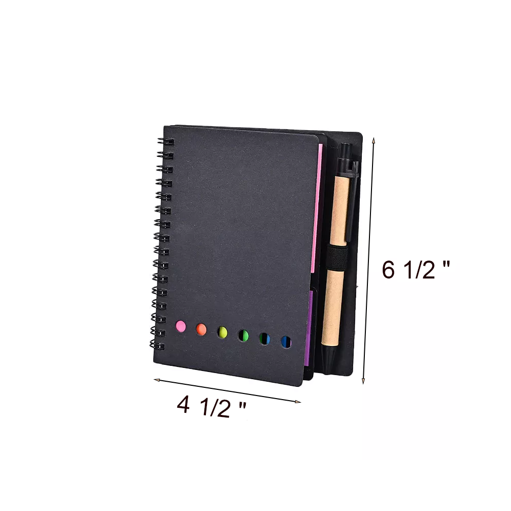 Kraft Spiral Notebook With Pen & Sticky Note Set 3