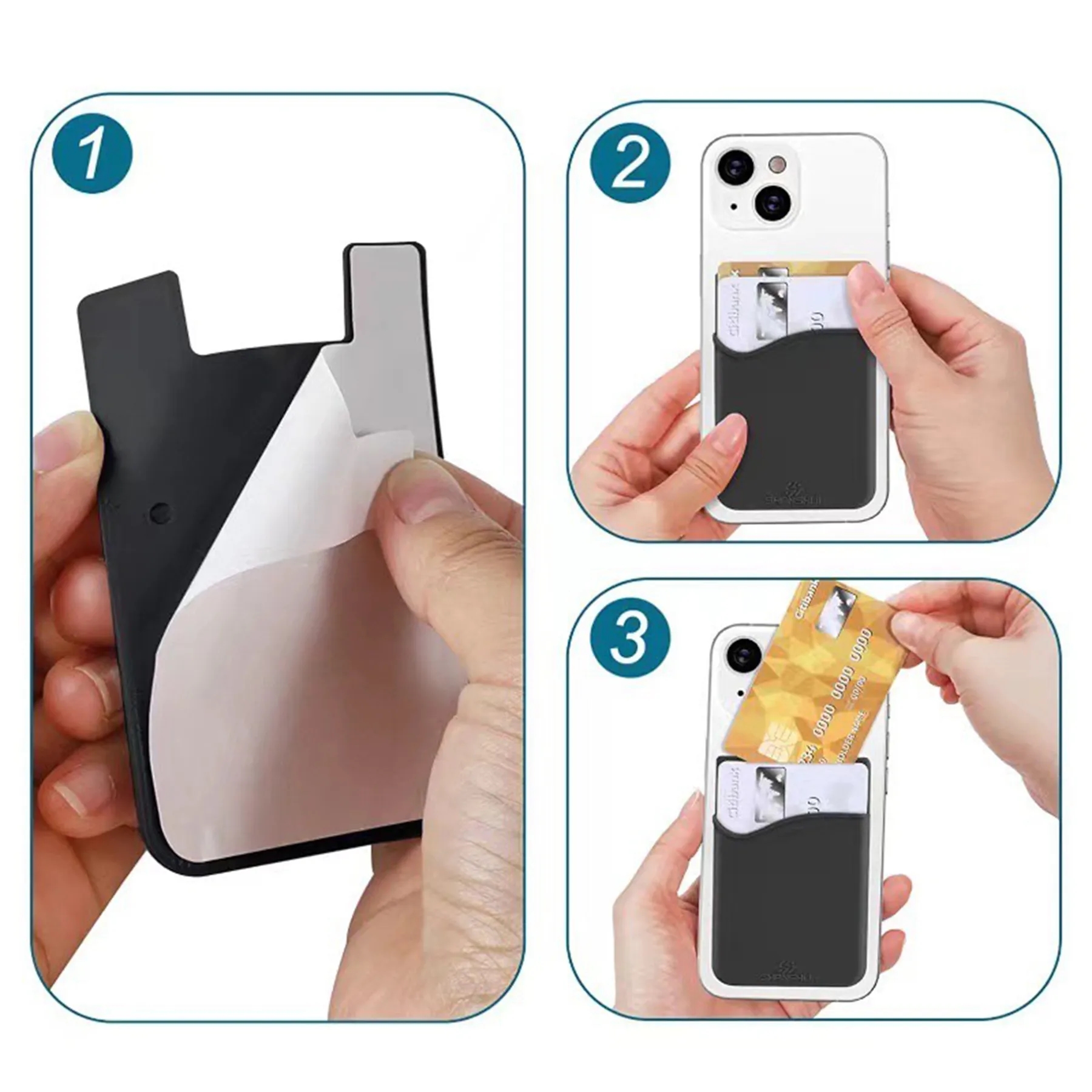 Pocket Silicone Cell Phone Wallet 2