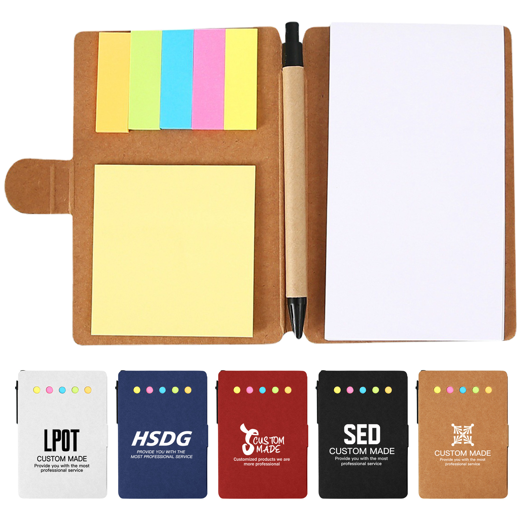 Kraft Paper Sticky Notebook With Pen 7
