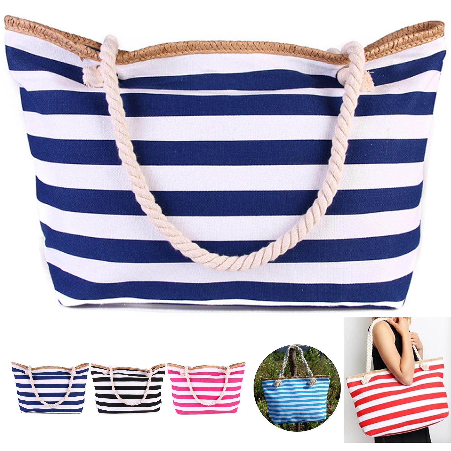 Beach Canvas Boat Tote, custom tote bag with logo imprint 1