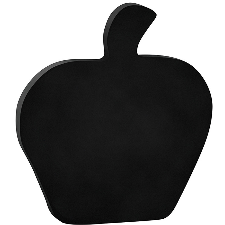 Black Apple Paper Weight (4 1/8"x 4 5/8"x 3/8") Screen-Printed 2