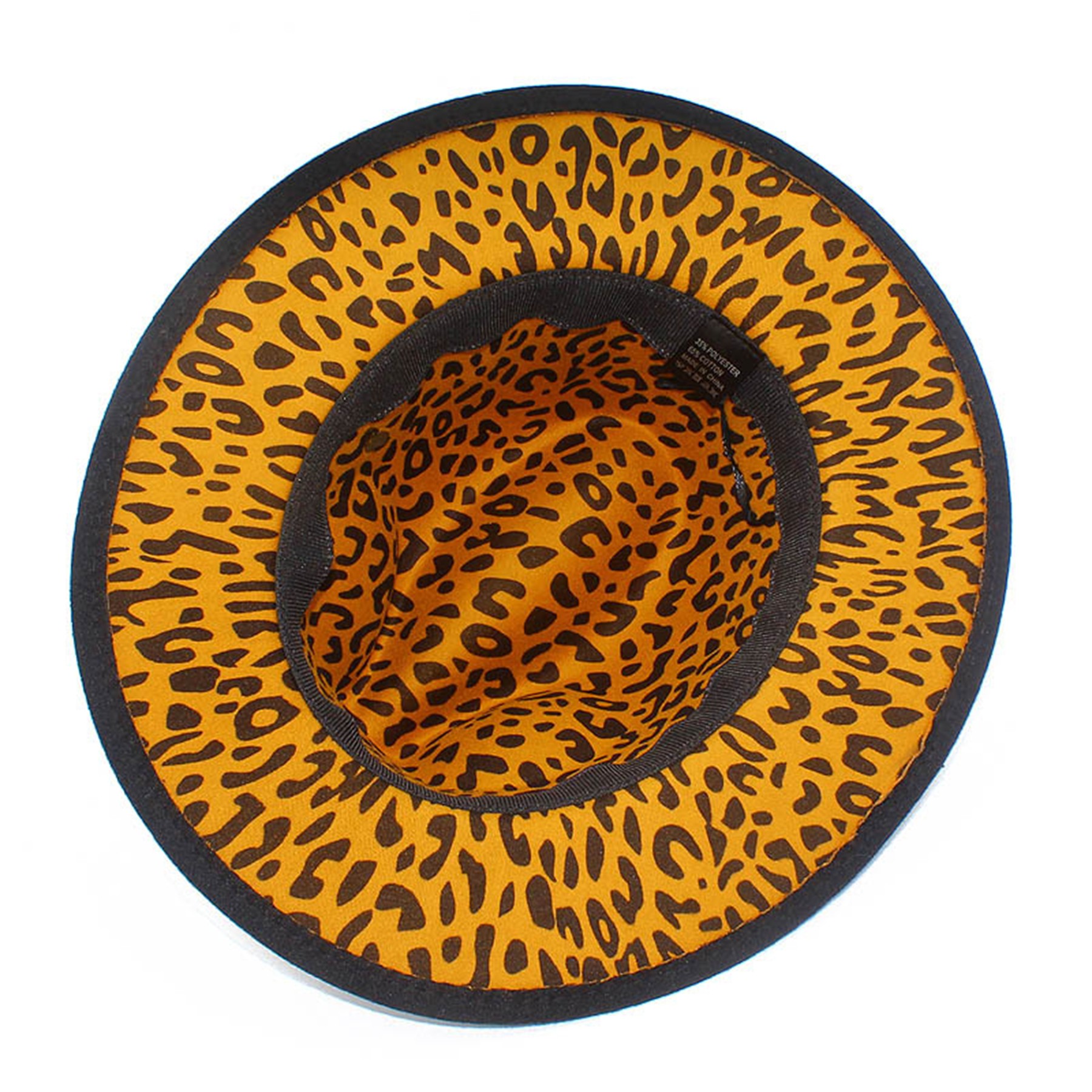 Leopard Print Colorblock Felt Fedora Panama Hat 9