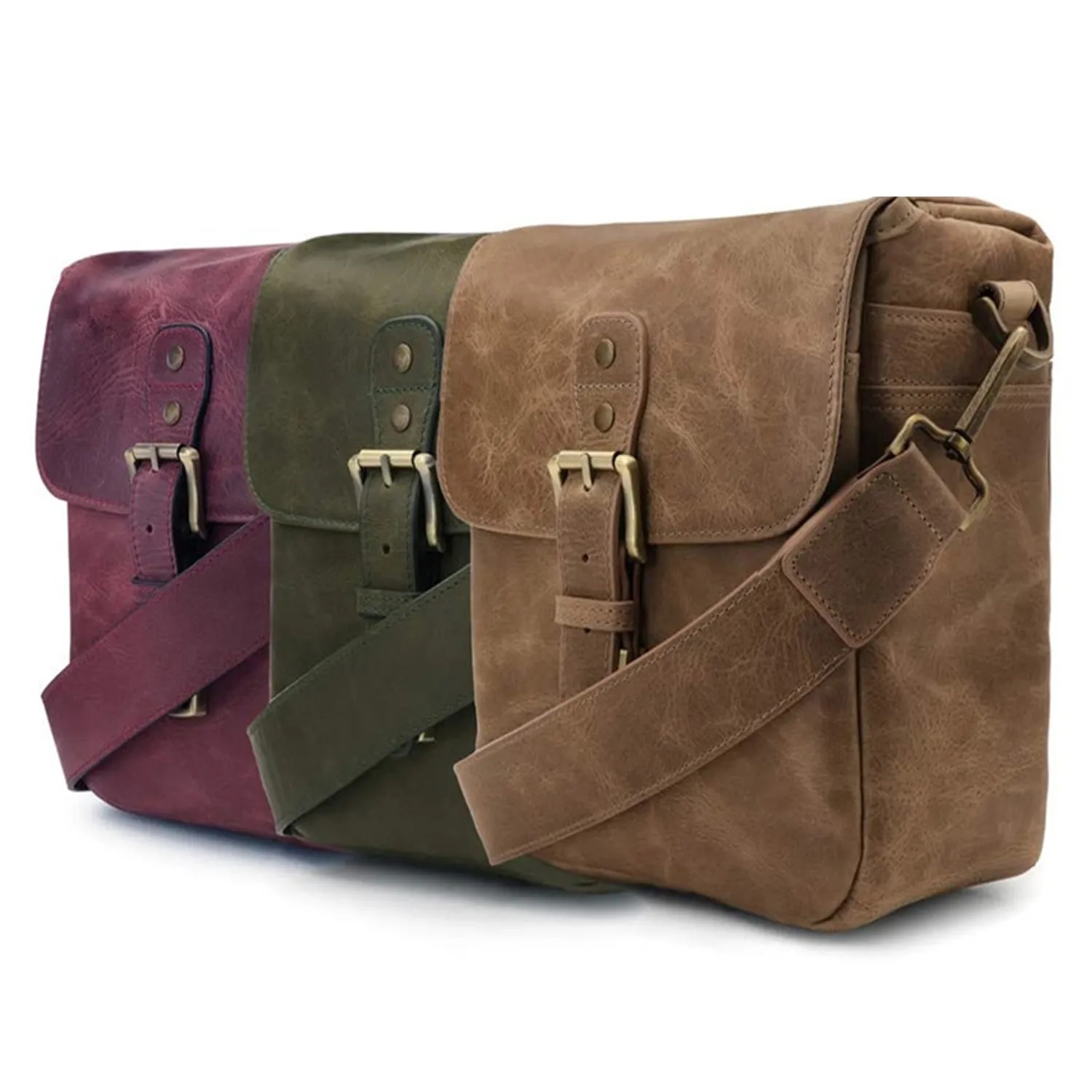 Leather Camera Messenger Bag for Mirrorless 4