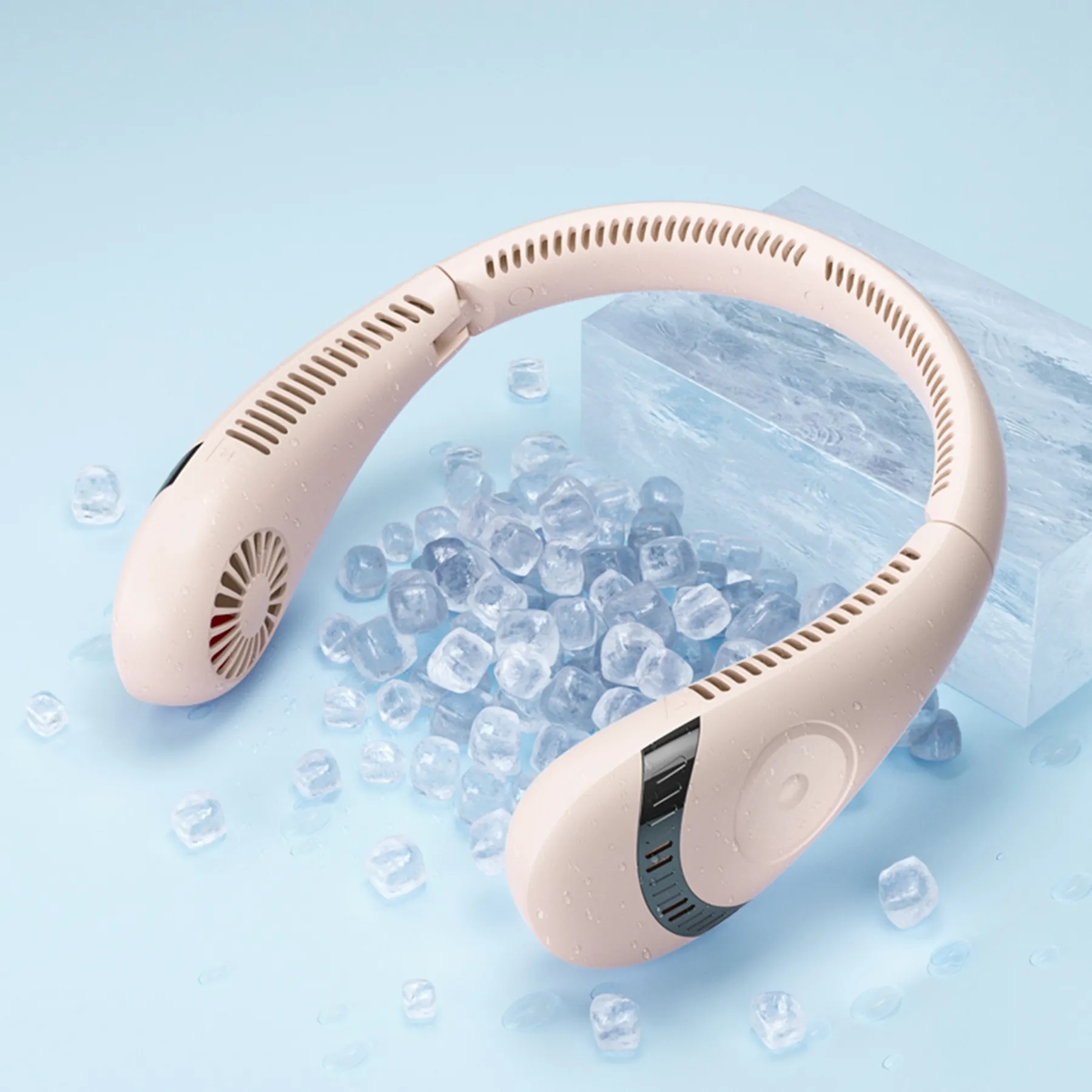 4000 mAh Foldable Summer Hanging Neck Fan 5
