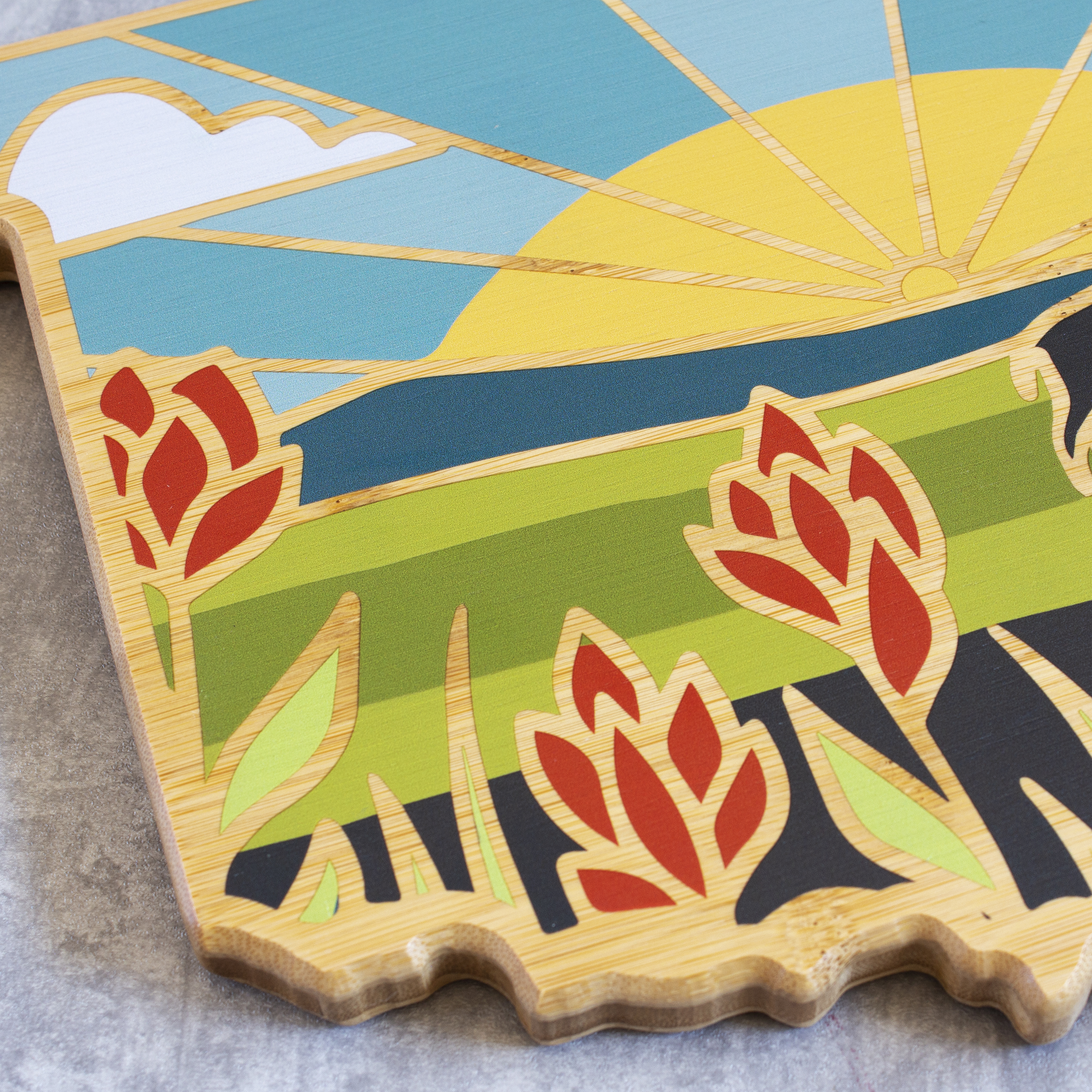 Oklahoma State Shaped Cutting and Serving Board with Artwork by Summer Stokes 8